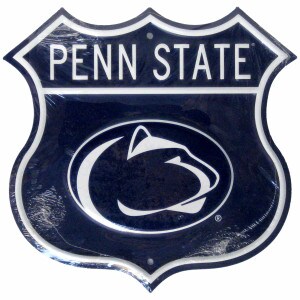 steel route sign Penn State with Athletic Logo
